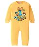 BLUSHES 100% Cotton Knit Fathers Day Theme Half Sleeves My 1st Fathers Day Text Printed Romper - Yellow