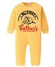 BLUSHES 100% Cotton Knit Fathers Day Theme Full Sleeves My First Fathers Day Together Text Printed Romper - Yellow