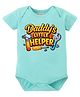 BLUSHES 100% Cotton Knit Fathers day Theme Half Sleeve Daddys Little Helper Text Printed Onesie - Sea Green