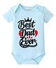 BLUSHES 100% Cotton Knit Fathers Day Theme Half Sleeves Best Dad Ever Text Printed Onesie - Aqua Blue