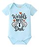 BLUSHES 100% Cotton Knit Fathers Day Theme Half Sleeves Worlds Best Dad Text Printed Onesie - Aqua Blue