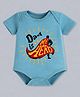 BLUSHES 100% Cotton Knit Fathers Day Theme Half Sleeves Dad Is My Hero Text Printed Onesie - Turquoise