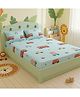 FILYMORE  Cute Bus Printed Flat Bedsheet for Double Bed with 2 Pillow Covers, Soft Microfiber, Fits Up to 6-Inch Mattress - Blue