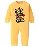 BLUSHES 100% Cotton Knit Fathers Day Theme Half Sleeves Best Dad Ever Text Printed Romper - Yellow