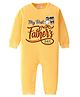 BLUSHES 100% Cotton Knit Fathers Day Theme Half Sleeves My First Fathers Day Text Printed Romper - Yellow