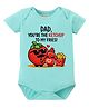 BLUSHES 100% Cotton Knit Fathers Day Theme Half Sleeves Dad Text Printed Onesie - Sea Green
