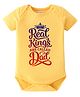 BLUSHES 100% Cotton Knit Fathers Day Theme Half Sleeves Real Kings Are Called Dad Text Printed Onesie - Yellow