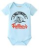 BLUSHES 100% Cotton Knit Fathers Day Theme Half Sleeves My First Fathers Day Text Printed Onesie - Aqua Blue