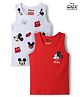 Babyhug Disney Single Jersey Knit Sleeveless Vests With Mickey Mouse Graphics Pack of 2 - Multicolor