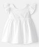 OshKosh B'gosh Cotton Woven Half Frill Sleeves Floral Printed Ruffle Frock - White