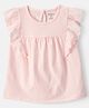 OshKosh B'gosh Cotton Woven  Flutter Sleeves Solid Top - Pink