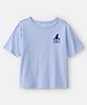 OshKosh B'gosh Cotton Woven Drop Shoulder Sleeves T-Shirt With Sea Life Embroidery - Blue