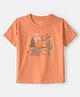 OshKosh B'gosh Cotton Woven Half Sleeves T-Shirt With Tropical Print - Orange