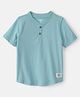 OshKosh B'gosh Cotton Knit Short-Sleeve Henley T-Shirt Blue 3-4 Years