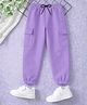 Trampoline Terry Knit Solid Cargo Style Joggers - Purple