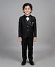 BT DEZINES Lurex Woven Full Sleeves Solid 4 Piece Party Suit Set With Bow - Black