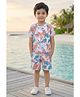 BT DEZINES Cotton Blend Knit Half Sleeves Abstract Printed Coordinating Tee & Shorts Set Set - Multi Colour