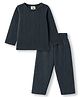 Yellow Apple Knit Full Sleeves Solid Colour Thermal Inner Wear Set - Charcoal Grey