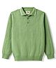 Yellow Apple Sinker Knit Full Sleeves Winter Wear T- Shirt With Collar & Stripes - Light Green