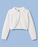 Yellow Apple Knit Full Sleeves Solid Colour Shrug - White