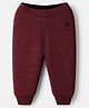 Yellow Apple Fleece lining Knit Full Length Solid Colour Woolen Lounge Pant - Maroon