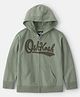 OshKosh B'gosh Cotton Woven Full Sleeves Hoodie With Logo Patch & Kangaroo Pockets - Olive Green