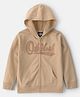 OshKosh B'gosh Cotton Woven Full Sleeves Hoodie With Logo Patch & Kangaroo Pockets - Tan