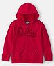 OshKosh B'gosh Cotton Woven Full Sleeves Hoodie With Logo Patch & Kangaroo Pockets - Red