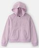 OshKosh B'gosh Cotton Woven Full Sleeves Hoodie With Logo Patch & Kangaroo Pockets - Purple
