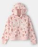 OshKosh B'gosh Cotton Woven Full Sleeves Floral Printed Hoodie With Logo Patch & Kangaroo Pockets - Olive Green