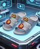Yellow Bee Marvel Featuring Iron Man Applique Detailed Sliders - Grey