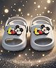 Yellow Bee Disney Featuring Mickey Mouse Applique Detailed Slingback Sandals - Grey