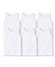 TUMMY Cotton Knit Pack Of 6 Sleeveless Solid Vests - White