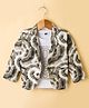 Radutu Cotton Woven Full Sleeves Tie & Dye Effect Party Blazer & T-Shirt With Text Print - White & Brown