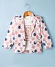 Radutu Cotton Woven Full Sleeves Party Blazer & T-Shirt With Text Print - White & Peach