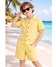 Zion Cotton Woven Half Sleeves Solid Shirt & Shorts Set - Yellow