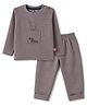 Mini Taurus Interlock Knit Full Sleeves T-Shirt & Pajama Night Suit with Elephant Print - Grey