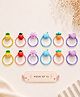 Zion Set Of 6 Strawberry Floral & Star Applique Detailed Rubber Bands - Multi Colour