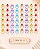 Zion Set Of 18 Floral Fruits & Hearts Embellished Rubber Brands - Multi Colour