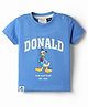 Ollypop Disney Sinker Knit Half Sleeves T-Shirt With Donald Duck Print - Blue