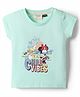 Ollypop Disney Sinker Knit Half Sleeves T-Shirt With Minnie Mouse & Daisy Friends - Sea Green