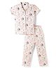Ollypop Disney Knit Half Sleeves Shirt & Pyjama Co-Ords Night Suit With Disney Princess Graphics- Cream