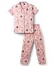 Ollypop Disney Knit Half Sleeves Shirt & Pyjama Co-Ords Night Suit With Disney Princess Graphics- Pink