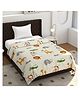 Morado Premium Glace Cotton Reversible Single Bed Comforter 60x90 Inches | Ultra Soft, Lightweight & Breathable | 150 GSM Cozy All-Season Bedding Comforter, Off White Animal