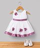 Blabber Sleeveless Stone Embellished Floral Applique Detailed Knee Length Dress With Booties - Purple