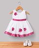 Blabber Sleeveless Stone Embellished Floral Applique Detailed Knee Length Dress With Booties - Onion Pink