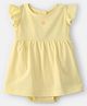 Carter's Cotton Woven Half Frill Sleeves Sun Embroidered Frock Style Bodysuit - Yellow