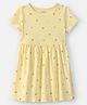 Carter's Cotton Woven Half Sleeves Tropical Theme Printed Frock - Yellow