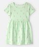 Carter's Cotton Woven Half Sleeves Tropical Theme Printed Frock - Light Green