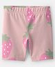 Carter's Cotton Elastane Woven Knee Length Strawberry Printed Shorts - Pink